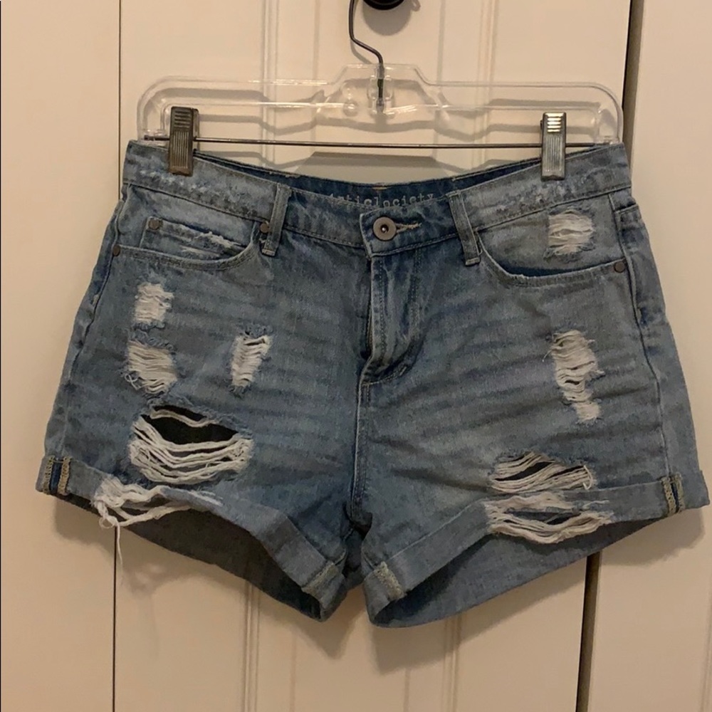 Medium Rise Denim Shorts